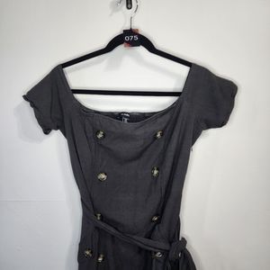 075 Le Chateau double breasted dark green dress